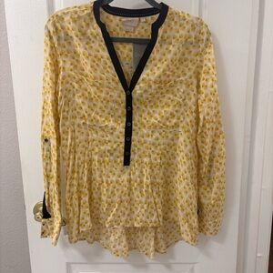 NWT Anthropologie Vanessa Virginia Sunburst Yellow Longline Top Blouse size 6